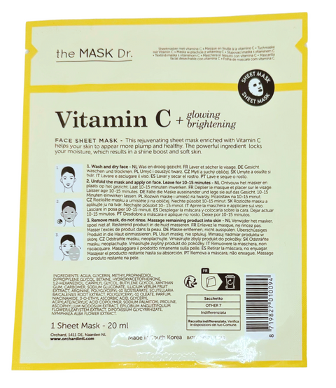 maschera viso coreana tessuto The MASK Dr. VITAMIN C Glowing + Brightening