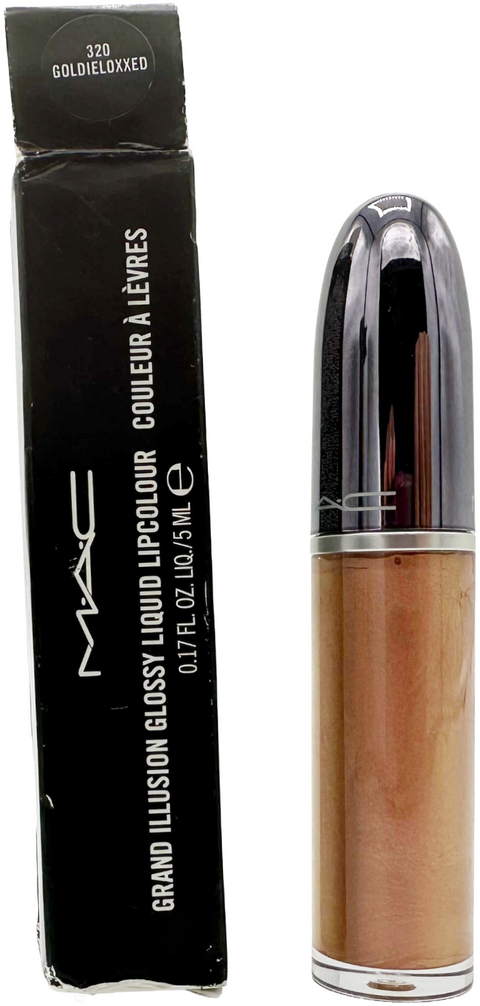 rossetto liquido Mac Cosmetics Grand Illusion Glossy Liquid Lipcolour 320 GOLDIELOXXED