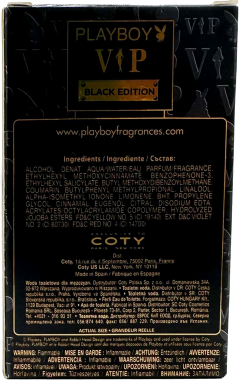 profumo uomo Eau de Toilette Playboy VIP BLACK EDITION spray for Him 50 ml