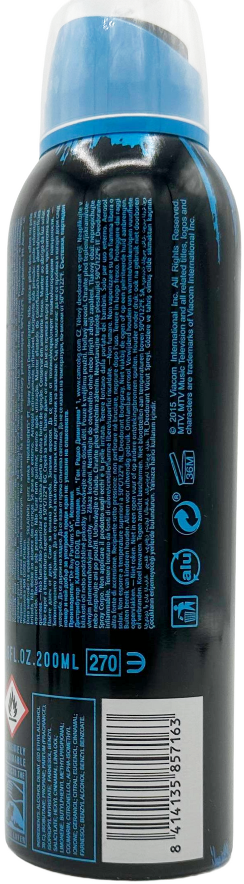 deodorante spray corpo Eau de Toilette MTV Perfumes MTV AMPLIFY for Him 200 ml