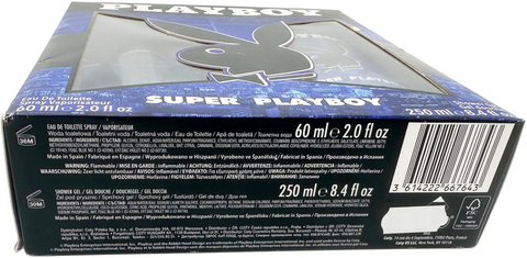 set profumo uomo SUPER PLAYBOY Eau de Toilette 60 ml spray + Shower Gel