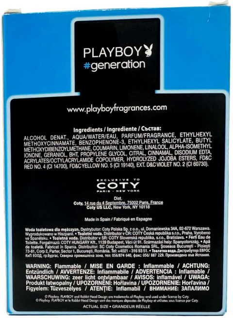 profumo uomo Eau de Toilette Playboy #GENERATION spray for Him 100 ml