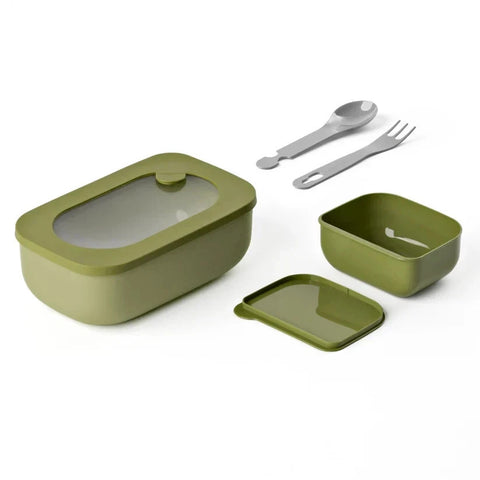 set Guzzini STORE&GO Bio lunch box con contenitore e posate da viaggio