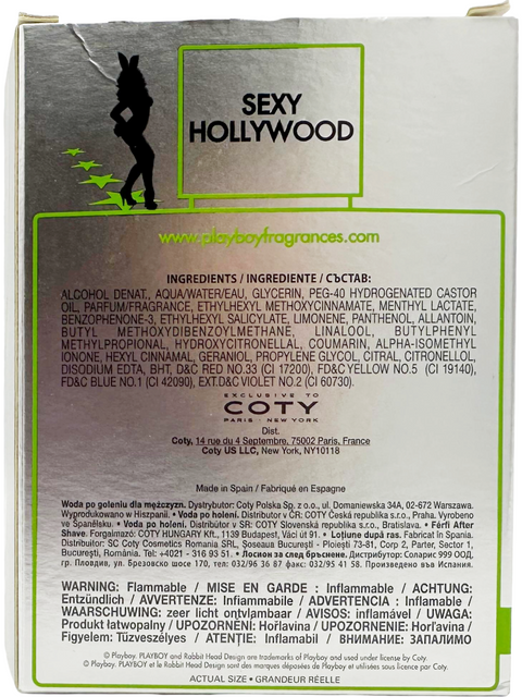 cooling after shave Playboy SEXY HOLLYWOOD splash 100 ml