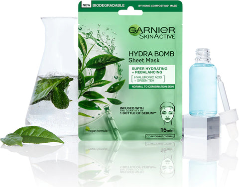 maschera viso in tessuto Garnier SkinActive Hydra Bomb Super Idratante + Opacizzante