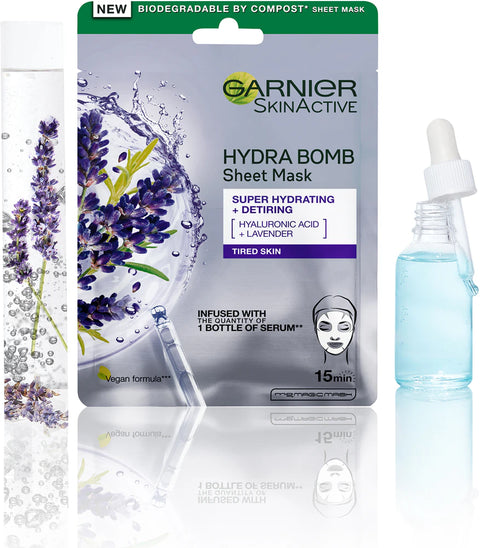 maschera viso in tessuto Garnier SkinActive Hydra Bomb Super Idratante + Effetto Relax