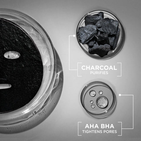 maschera viso in tessuto Garnier SkinActive AHA + BHA con Carbone Opacizzante Matificante