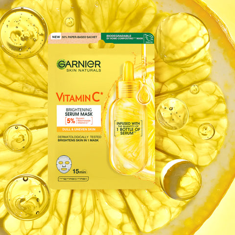 maschera viso in tessuto Garnier SkinActive Illuminante con Vitamina C