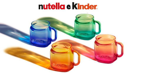 set 4 tazzine da caffè in vetro sfumate shape Nutella Limited Edition 2025 by Borgonovo