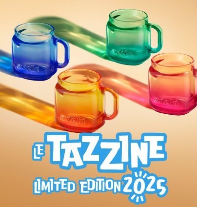 set 4 tazzine da caffè in vetro sfumate shape Nutella Limited Edition 2025 by Borgonovo