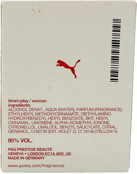 profumo donna Eau de Toilette Puma TIME TO PLAY Woman natural spray 40 ml + borsa