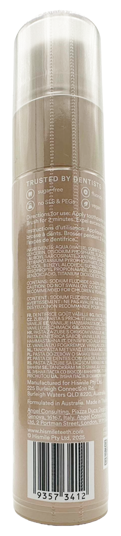dentifricio Hismile Fluoride Toothpaste Vanilla 60 g