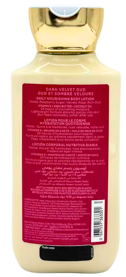 latte corpo nutriente quotidiano Bath & Body Works Dark Velvet Oud 236 ml